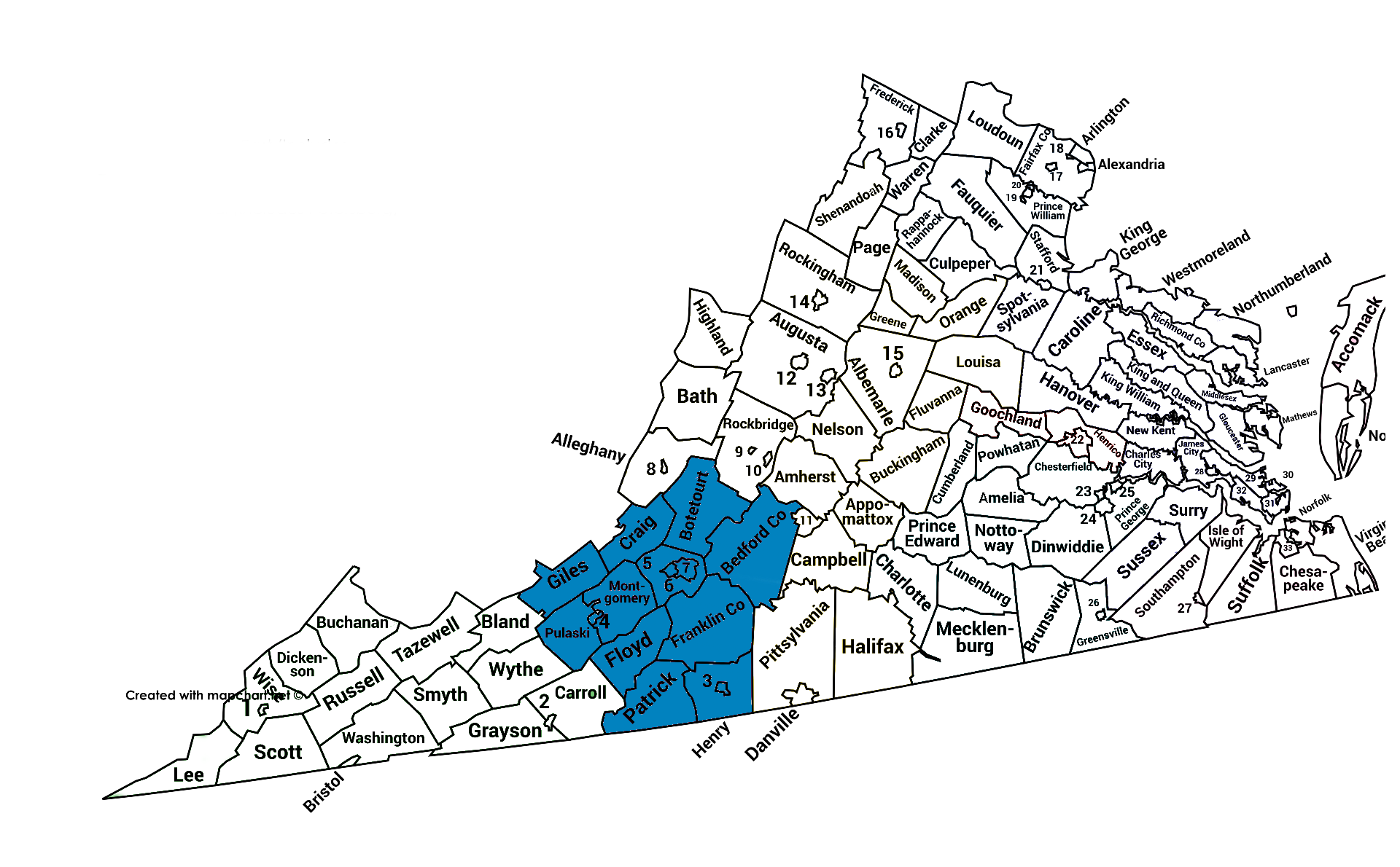 苏珊·佩里地区地图